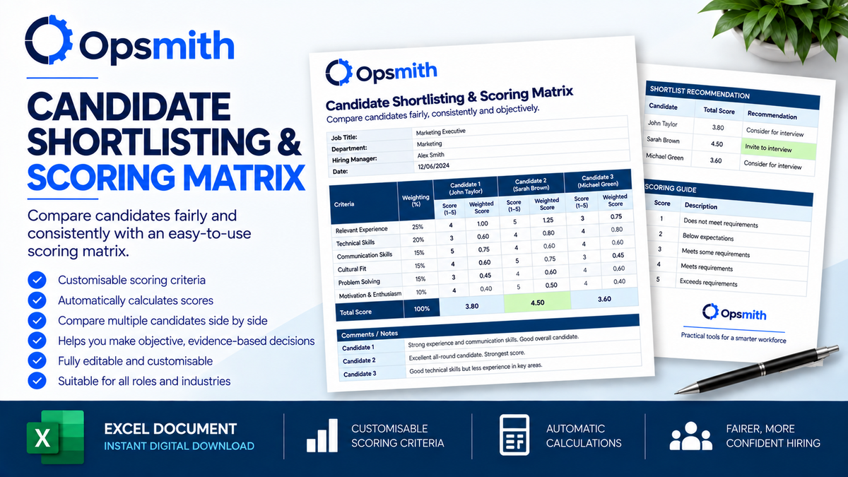 Candidate Shortlisting & Scoring Matrix