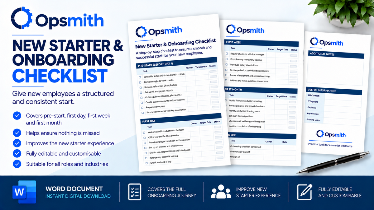 New Starter & Onboarding Checklist
