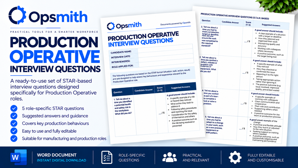Production Operative - Interview form