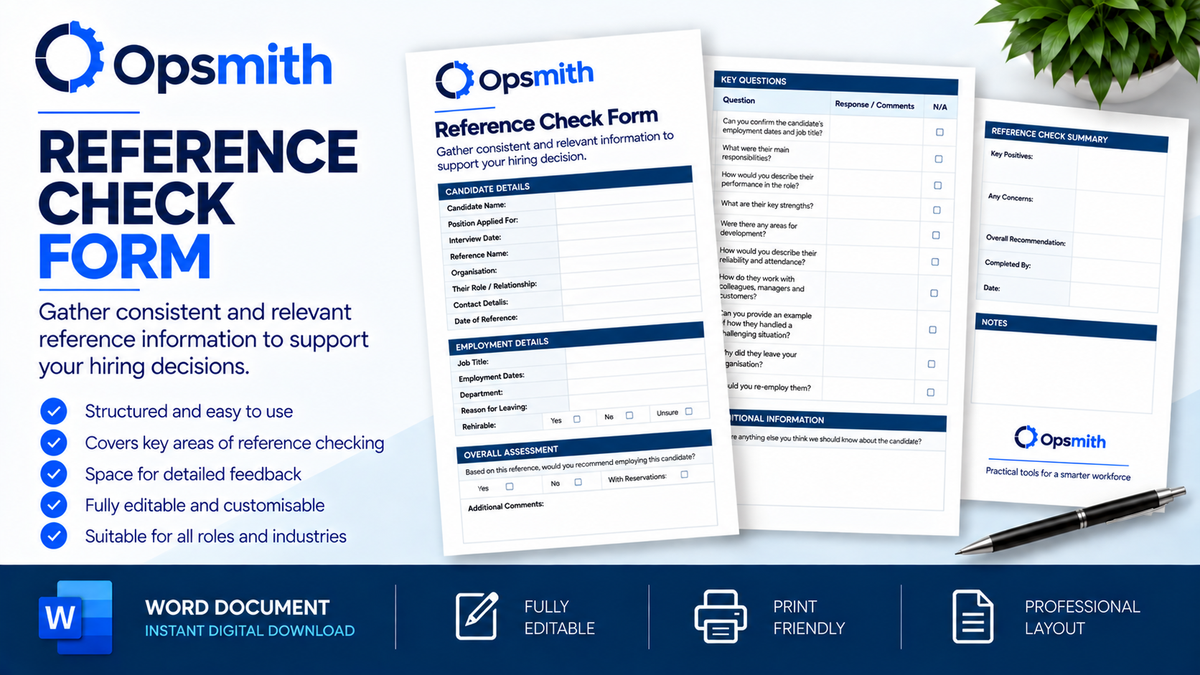 Reference Check Form