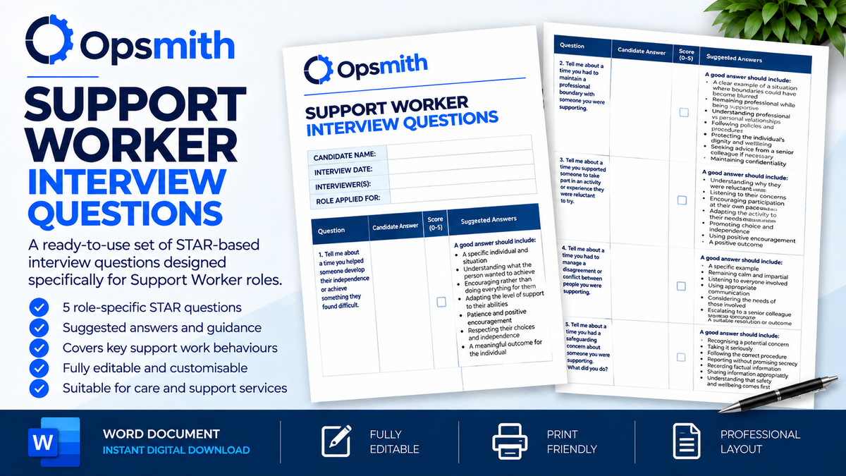 Support Worker - Interview form